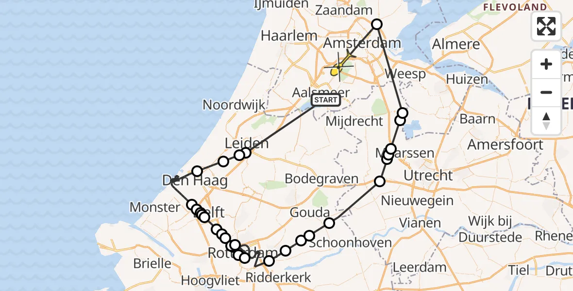 Routekaart van de vlucht: Politieheli naar Amsterdam, Vrouwenweg