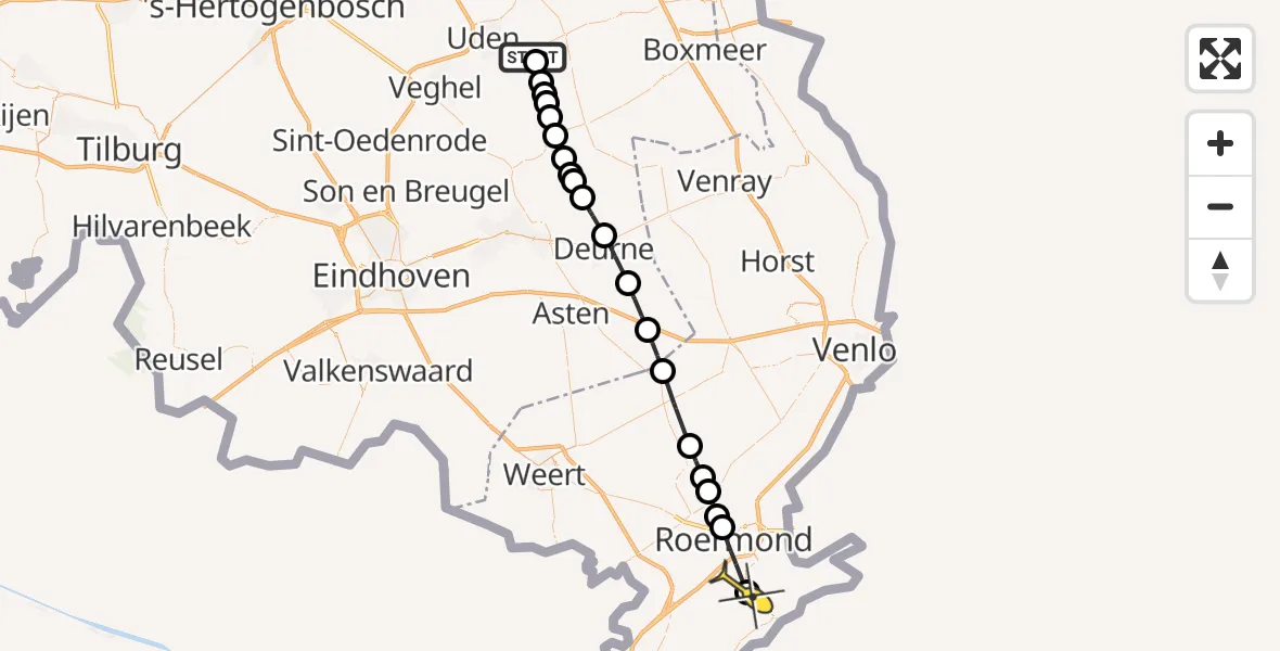 Routekaart van de vlucht: Lifeliner 3 naar Sint Odiliënberg, Hemelrijkstraat