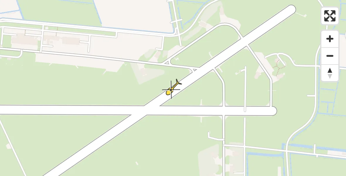 Vluchtroute Ambulancehelikopter van Vliegbasis Leeuwarden naar Vliegbasis Leeuwarden