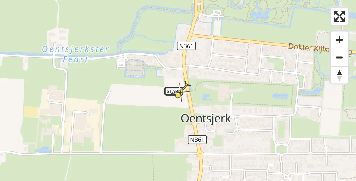 Routekaart van de vlucht: Lifeliner 4 naar Oentsjerk, Rengersweg