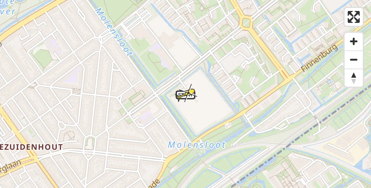 Routekaart van de vlucht: Lifeliner 2 naar Den Haag, Het Kleine Loo