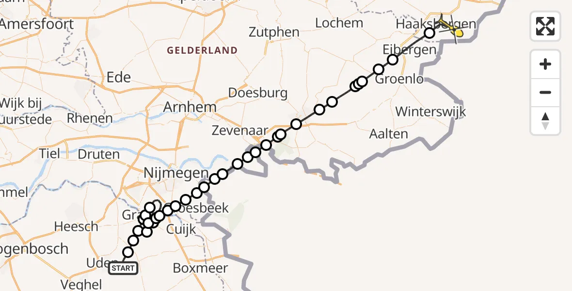 Routekaart van de vlucht: Lifeliner 3 naar Haaksbergen, Houtvennen