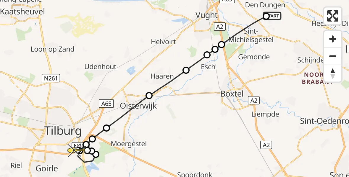 Routekaart van de vlucht: Lifeliner 3 naar Tilburg, Loopsteegje