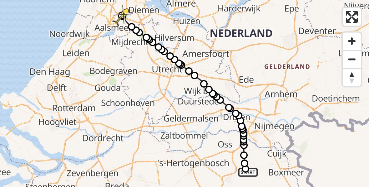 Routekaart van de vlucht: Politieheli naar Schiphol, Mandenmakerstraat