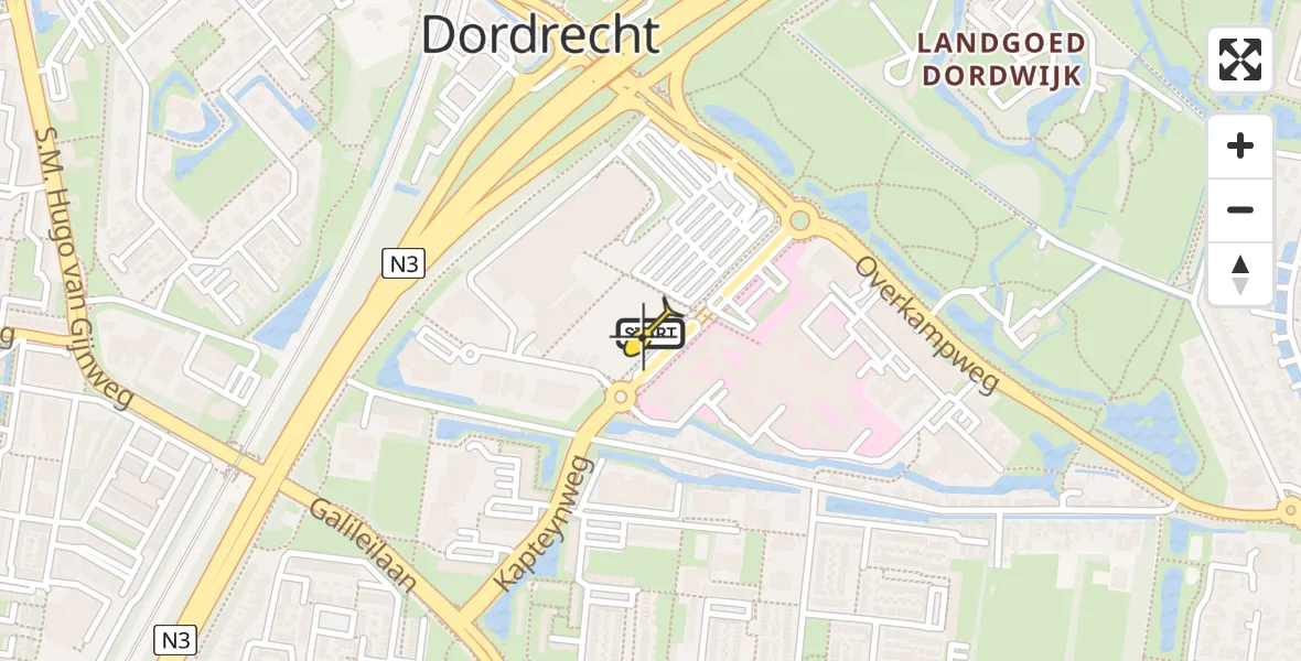 Routekaart van de vlucht: Lifeliner 2 naar Dordrecht, Gezondheidspark