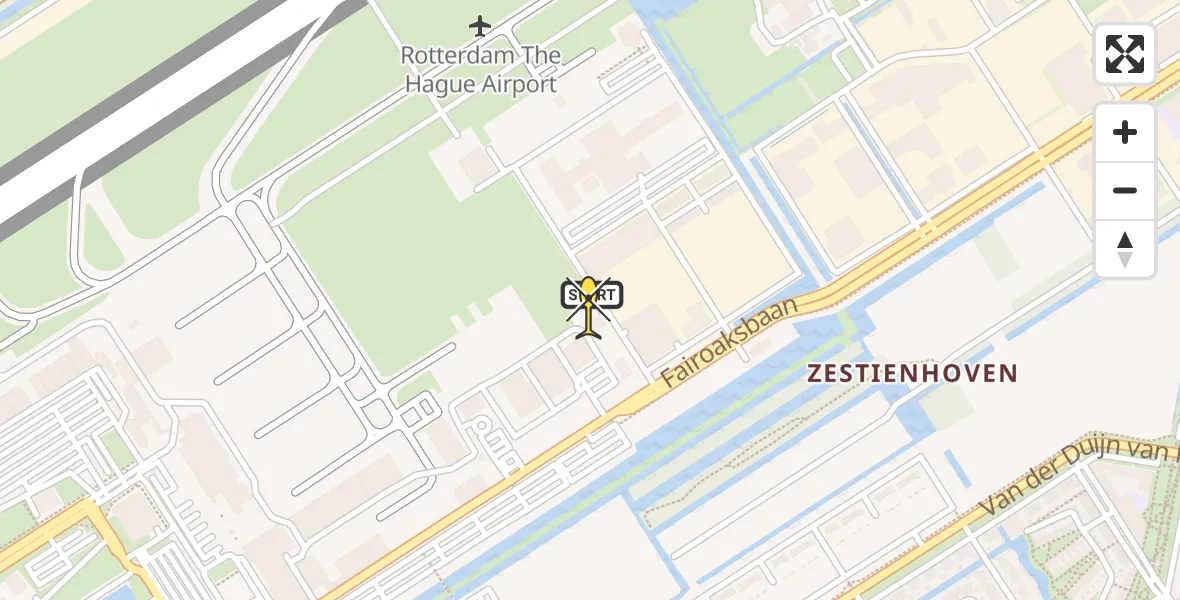 Routekaart van de vlucht: Lifeliner 2 naar Rotterdam The Hague Airport, Brandenburgbaan