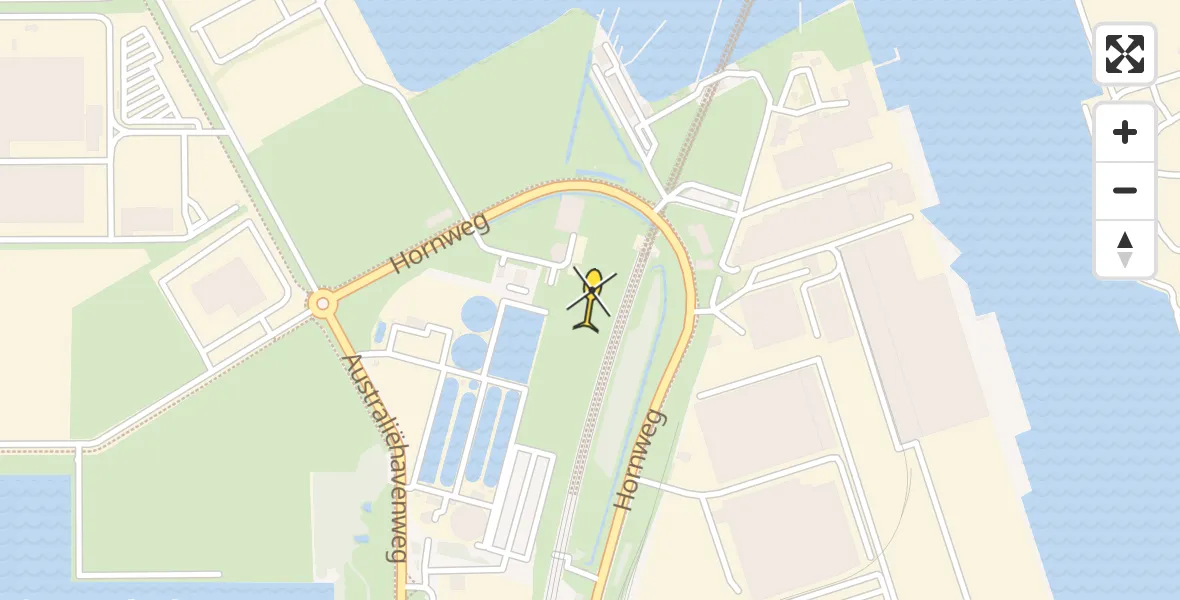 Routekaart van de vlucht: Lifeliner 1 naar Amsterdam Heliport