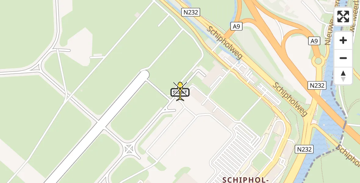 Vluchtroute Politiehelikopter van Schiphol naar Schiphol