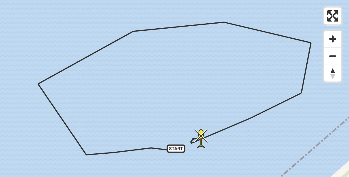 Routekaart van de vlucht: Kustwachthelikopter naar Harlingen, Afsluitdijk