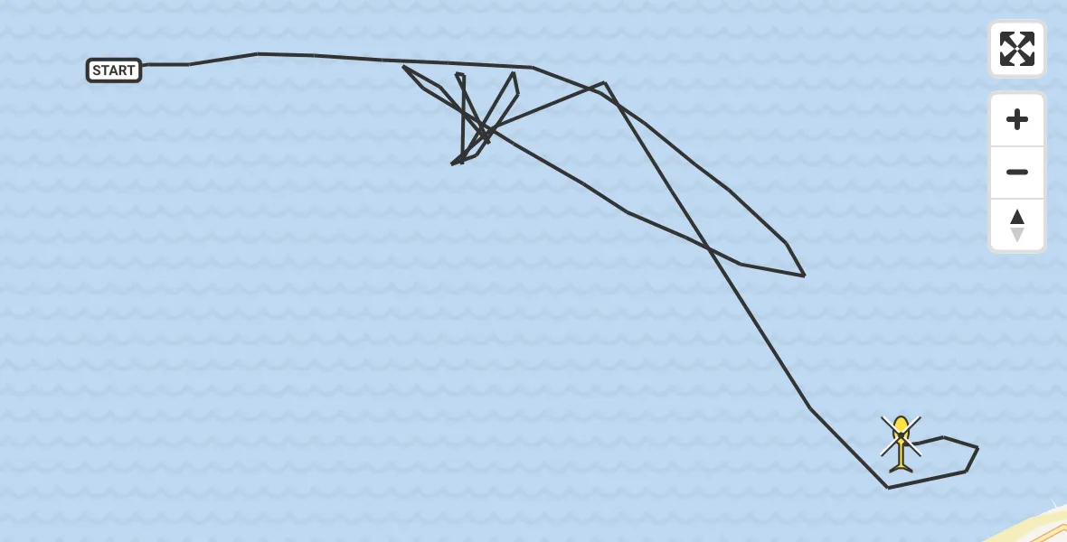 Routekaart van de vlucht: Kustwachthelikopter naar Vlissingen, Zwartepolderweg