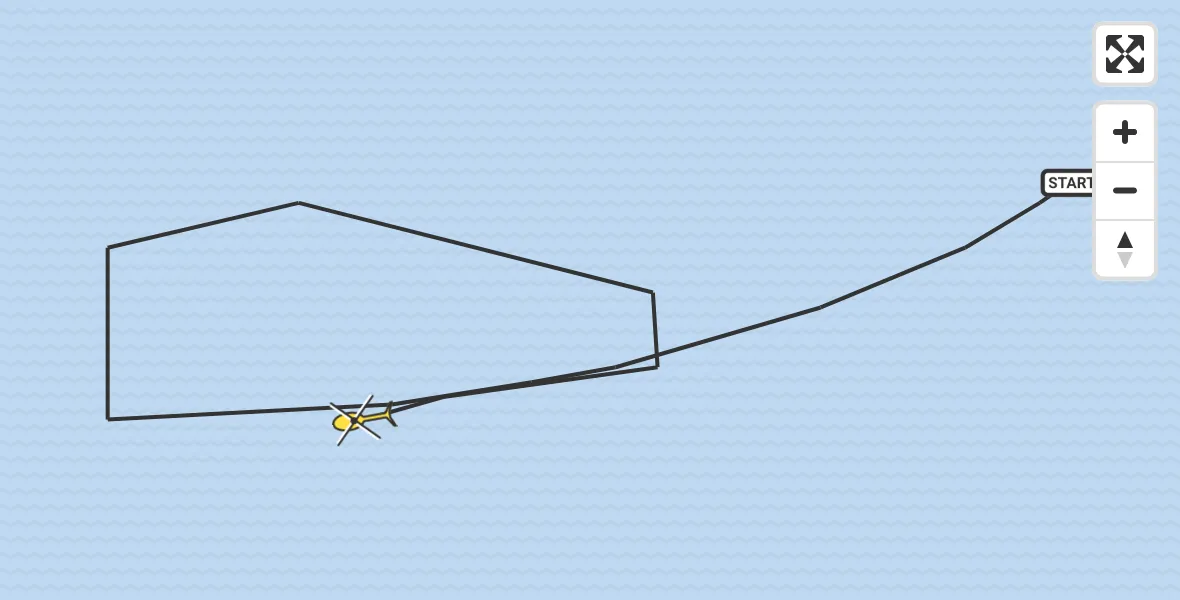 Routekaart van de vlucht: Kustwachthelikopter naar Vlissingen