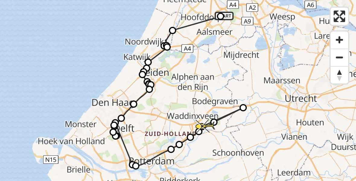 Routekaart van de vlucht: Politieheli naar Gouda, Ceintuurbaan