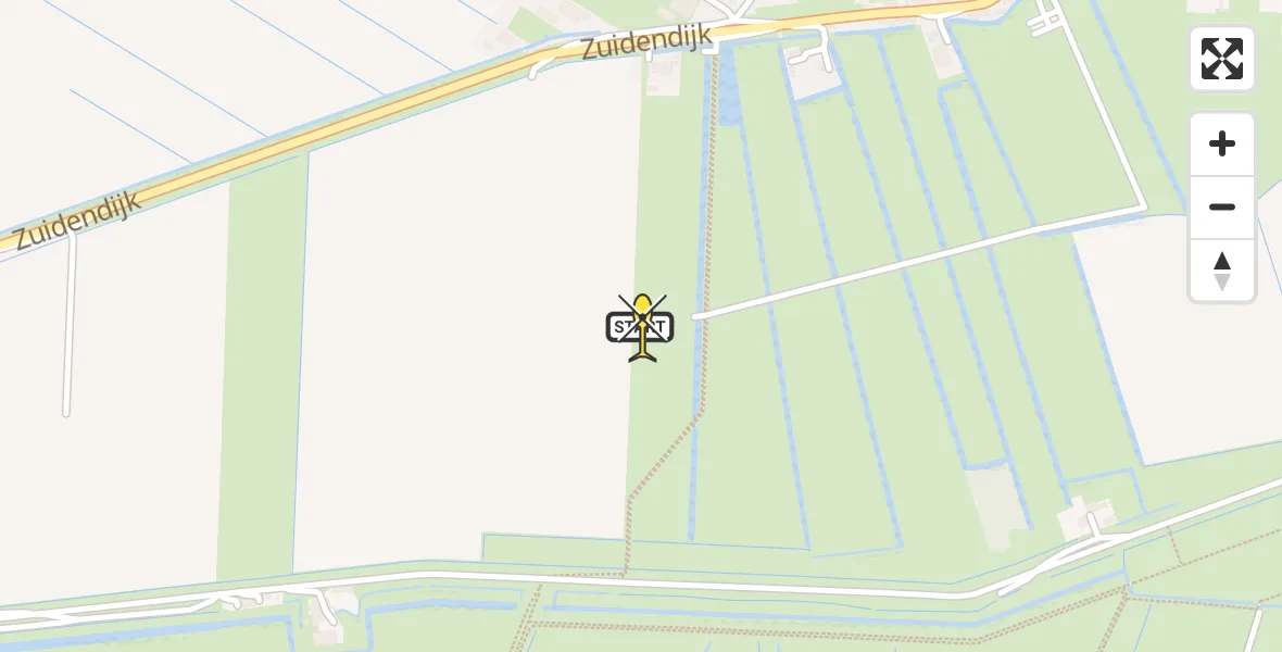Routekaart van de vlucht: Traumahelikopter naar Dordrecht, Zuidendijk