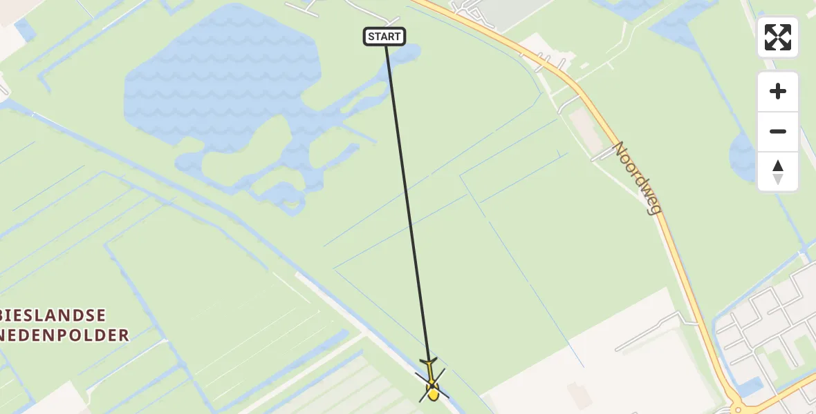 Routekaart van de vlucht: Traumahelikopter naar Pijnacker, Noordkade