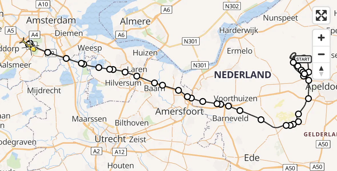 Routekaart van de vlucht: Politieheli naar Schiphol, Broodberg