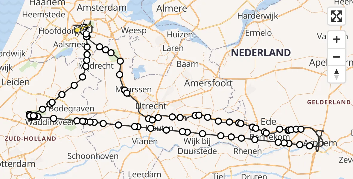 Routekaart van de vlucht: Politieheli naar Schiphol, Kleine Bospad