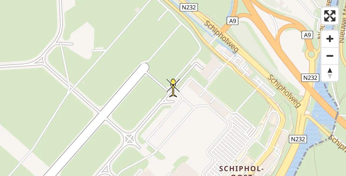 Vluchtroute Politiehelikopter van Schiphol naar Schiphol