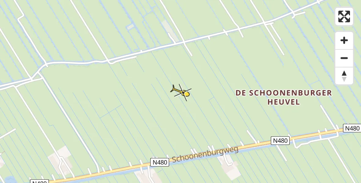 Routekaart van de vlucht: Traumaheli naar Nieuw-Lekkerland