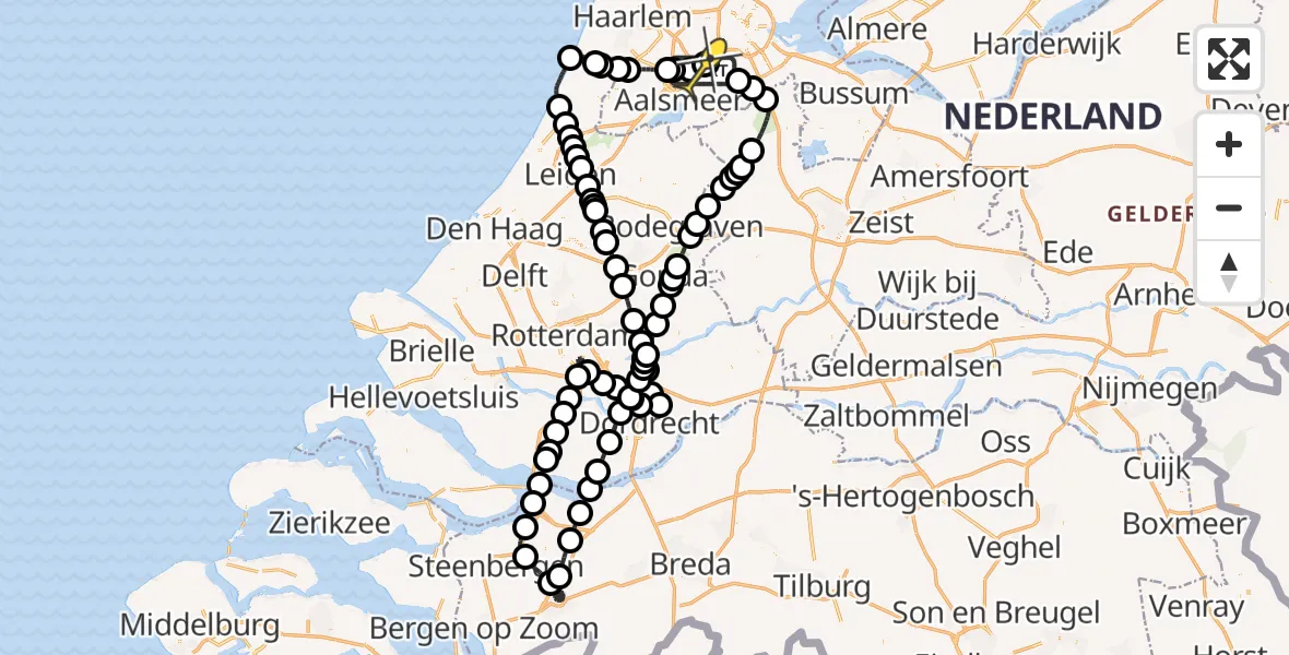 Routekaart van de vlucht: Politieheli naar Schiphol, Loevesteinse Randweg