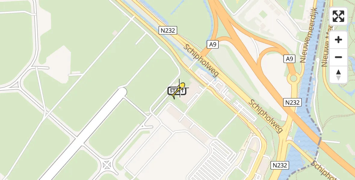 Vluchtroute Politiehelikopter van Schiphol naar Schiphol