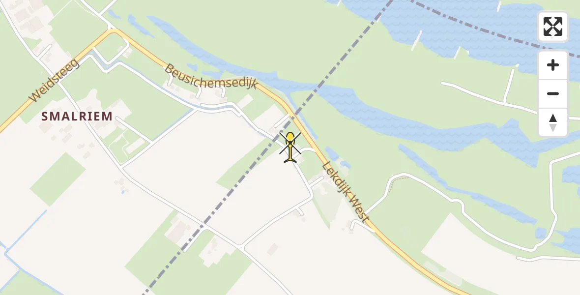 Routekaart van de vlucht: Politiehelikopter naar Beusichem