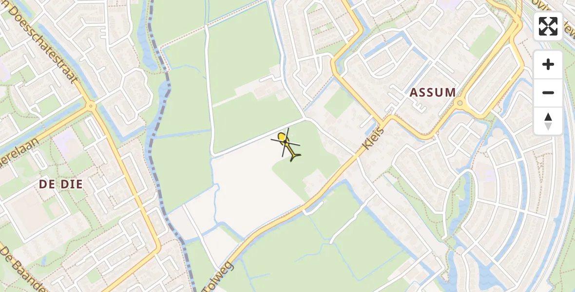 Routekaart van de vlucht: Traumahelikopter naar Uitgeest