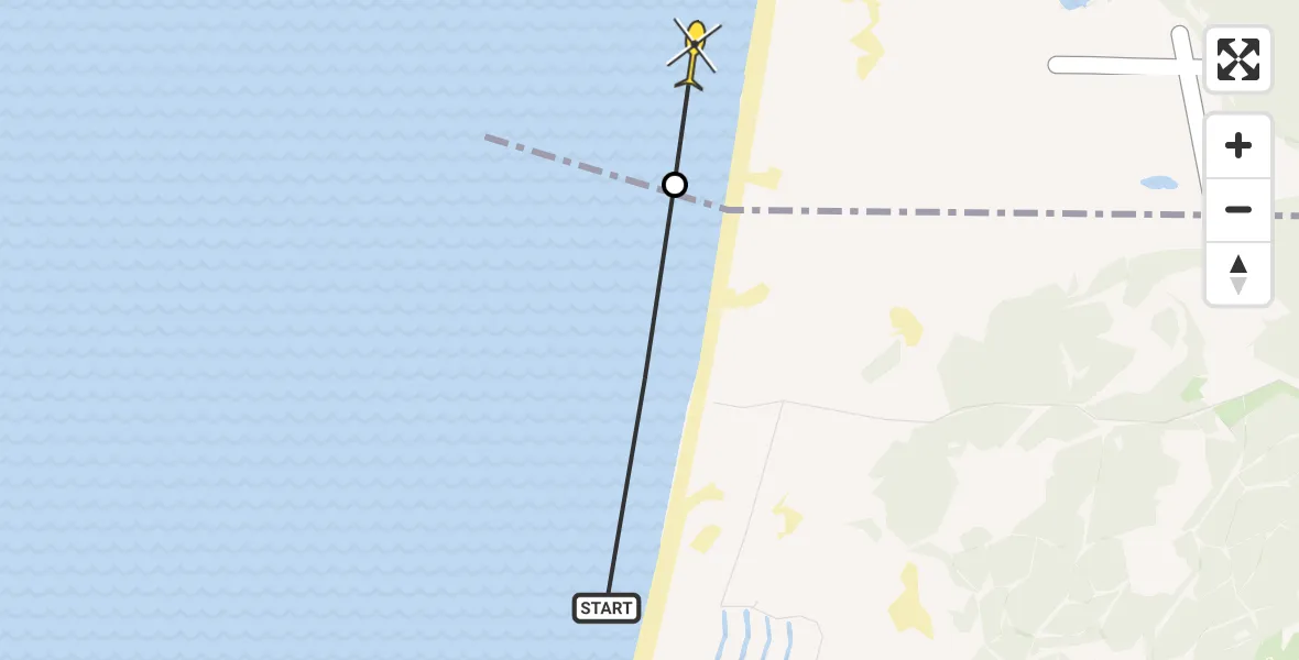 Routekaart van de vlucht: Politiehelikopter naar Castricum, Van Oldenborghweg