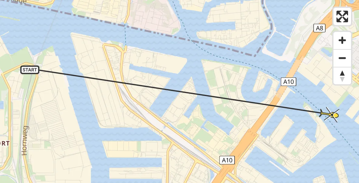 Routekaart van de vlucht: Lifeliner 1 naar Amsterdam, Fosfaatweg