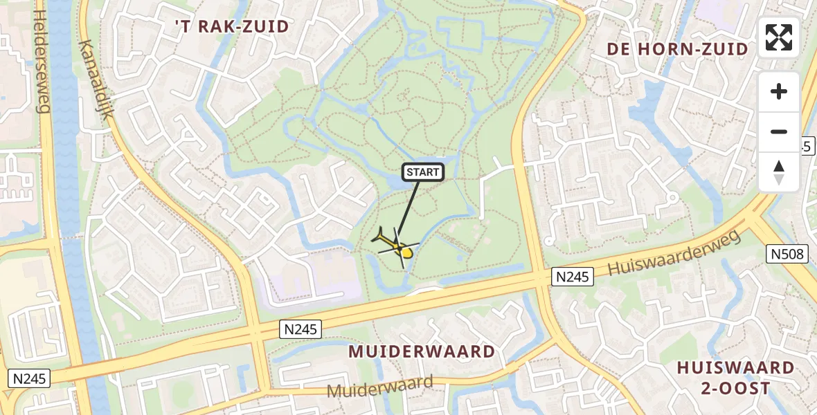 Routekaart van de vlucht: Lifeliner 1 naar Alkmaar, Rozenbottel