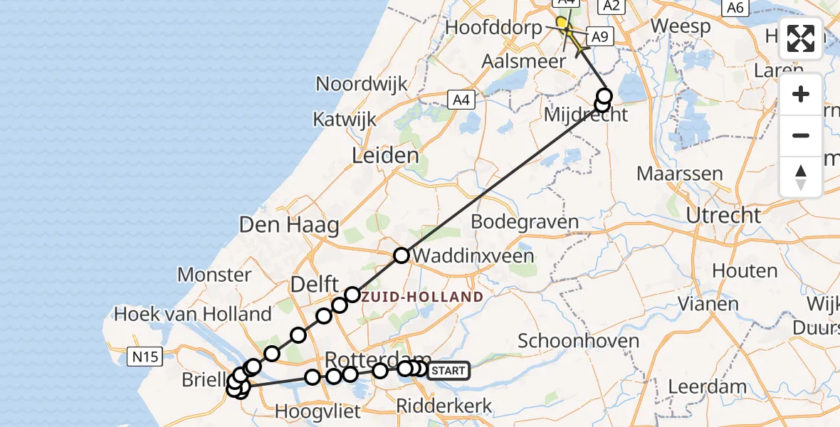 Routekaart van de vlucht: Politiehelikopter naar Amstelveen, Burgerdijkstraat