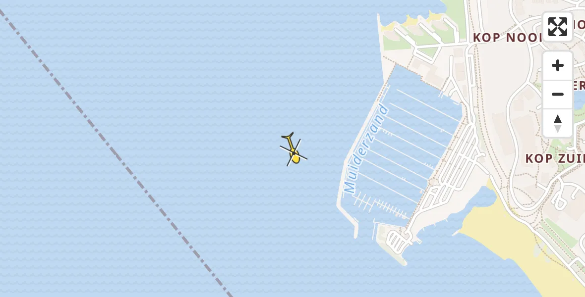 Routekaart van de vlucht: Politiehelikopter naar Almere