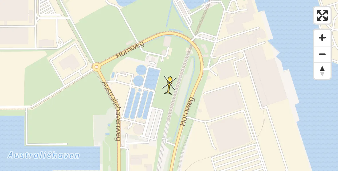 Routekaart van de vlucht: Lifeliner 1 naar Amsterdam Heliport