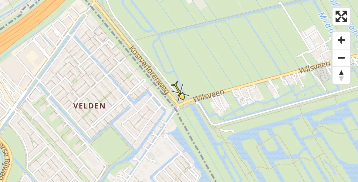 Routekaart van de vlucht: Lifeliner 1 naar Leidschendam