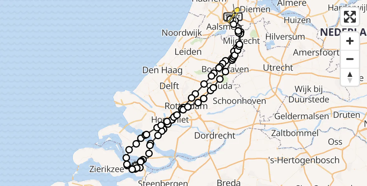 Routekaart van de vlucht: Politieheli naar Schiphol, Aardolieweg