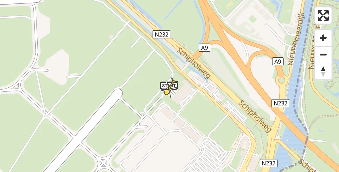 Vluchtroute Politiehelikopter van Schiphol naar Schiphol