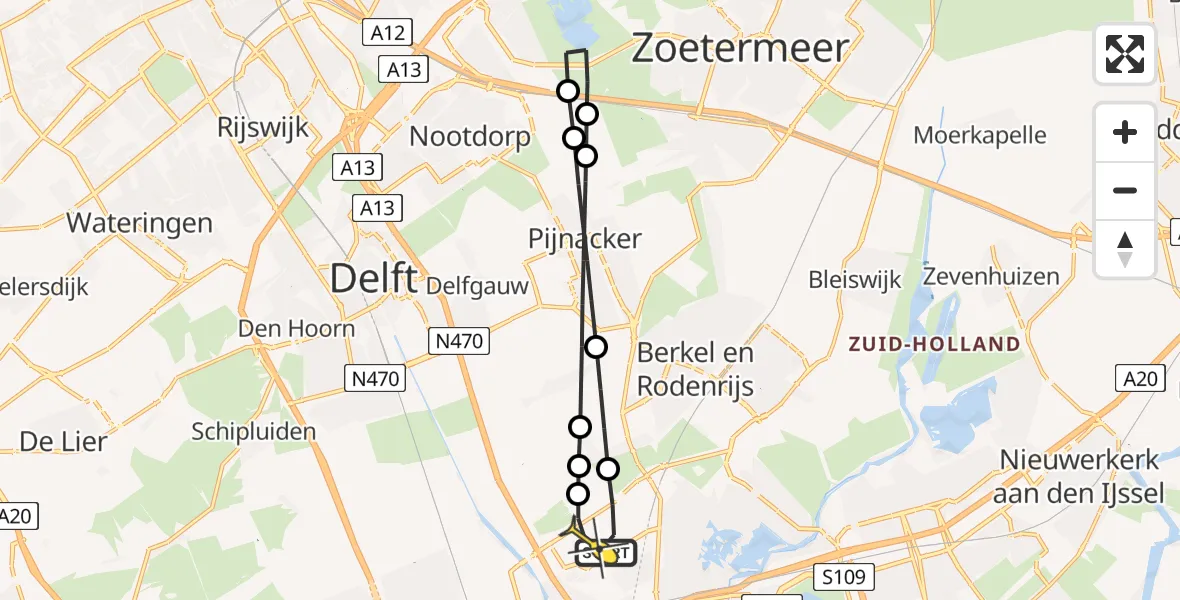 Routekaart van de vlucht: Lifeliner 2 naar Rotterdam The Hague Airport, Malpensabaan