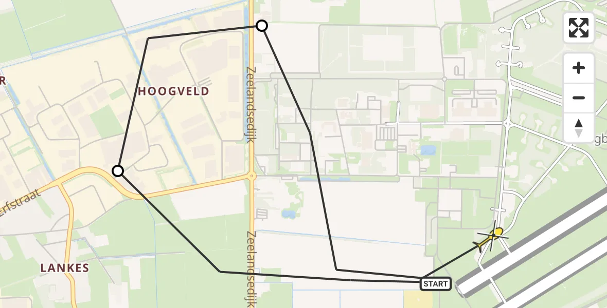 Routekaart van de vlucht: Lifeliner 3 naar Vliegbasis Volkel, Zonnepark Hoogveld Zuid