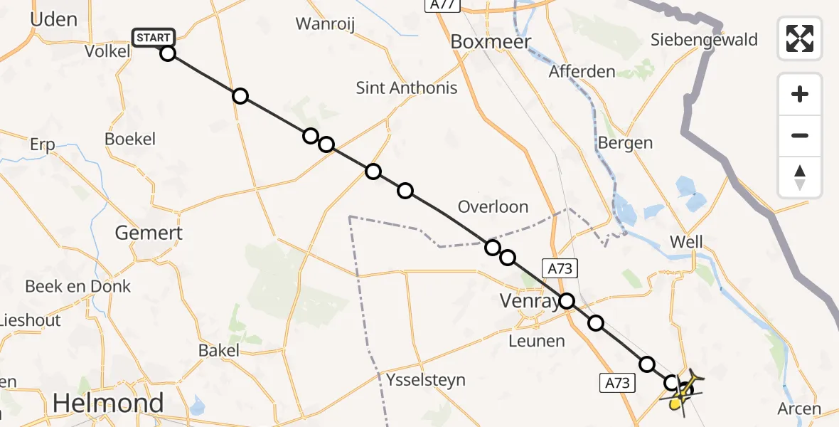 Routekaart van de vlucht: Lifeliner 3 naar Melderslo, Gruttostraat