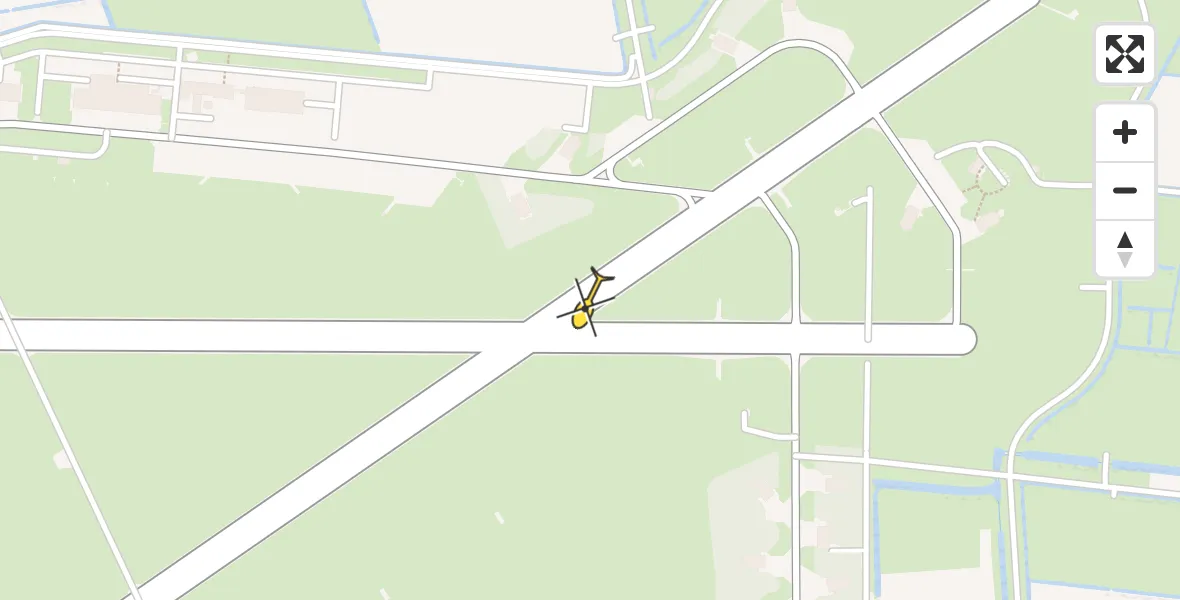 Vluchtroute Ambulancehelikopter van Vliegbasis Leeuwarden naar Vliegbasis Leeuwarden