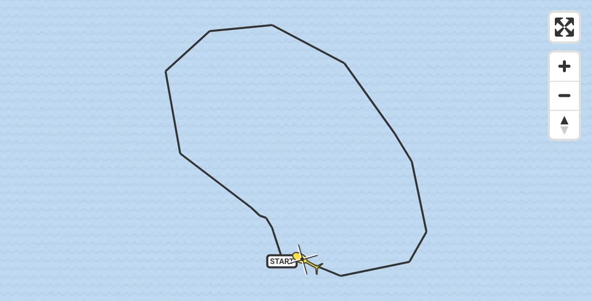 Routekaart van de vlucht: Kustwachthelikopter naar 