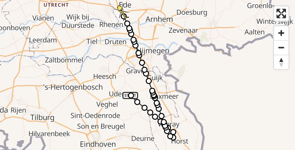 Routekaart van de vlucht: Lifeliner 3 naar Bennekom, Beukenlaan