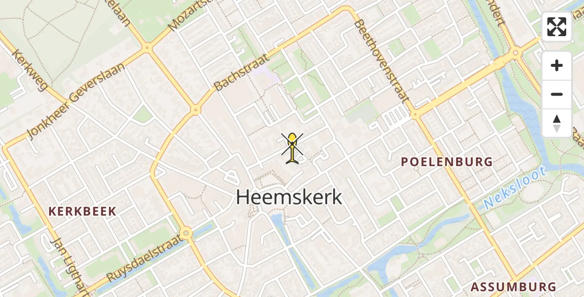 Routekaart van de vlucht: Lifeliner 1 naar Heemskerk