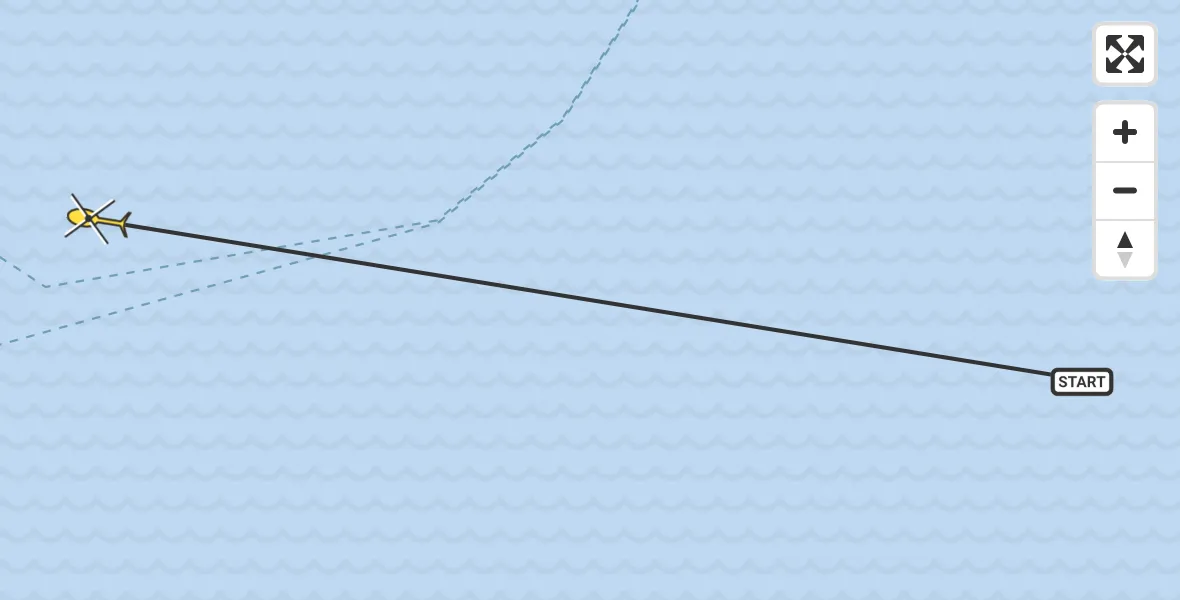 Routekaart van de vlucht: Ambulancehelikopter naar West-Terschelling, West Meep