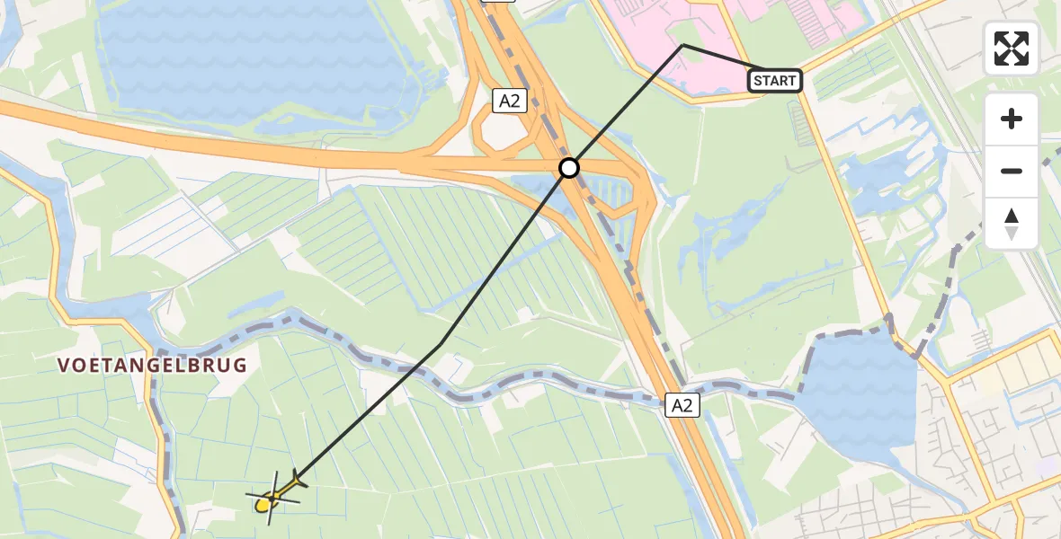 Routekaart van de vlucht: Lifeliner 1 naar Abcoude, Hogendijk