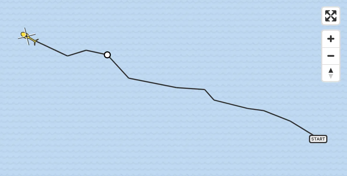 Routekaart van de vlucht: Ambulanceheli naar Oosterend, Noord Meep