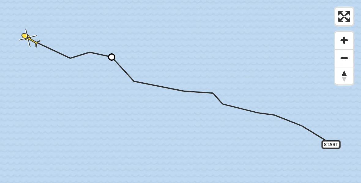 Routekaart van de vlucht: Ambulancehelikopter naar Oosterend, Noord Meep