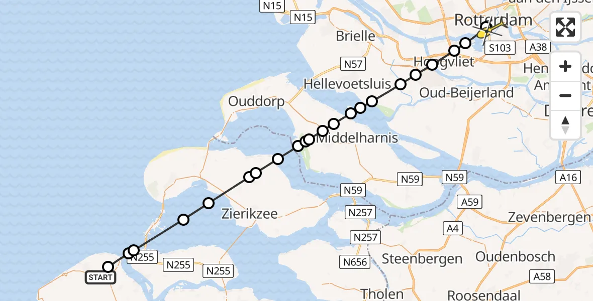 Routekaart van de vlucht: Lifeliner 2 naar Erasmus MC, Lepelstraat