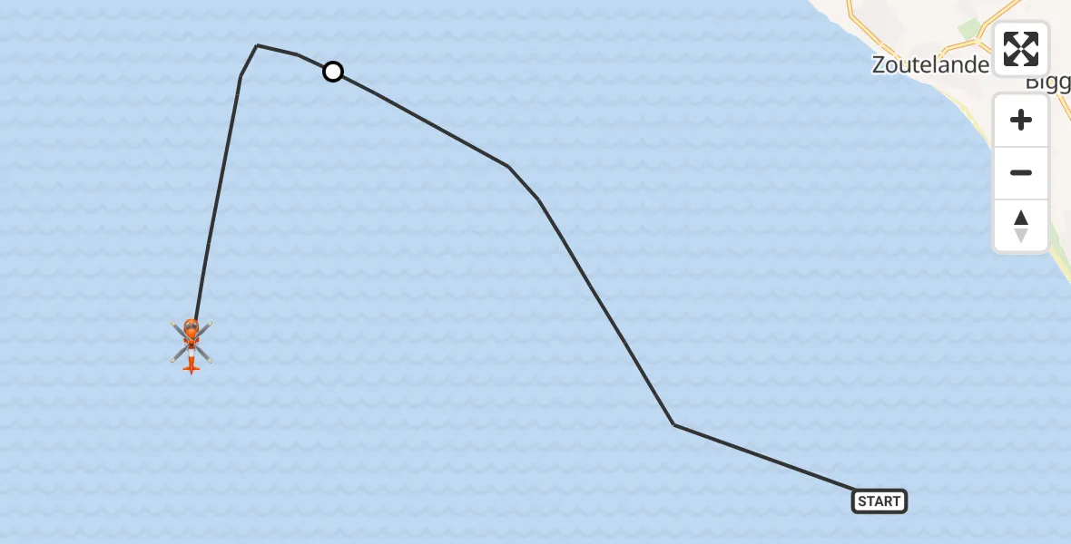 Vluchtroute Kustwachthelikopter Vlissingen - , 24 juli 2024, 17:15