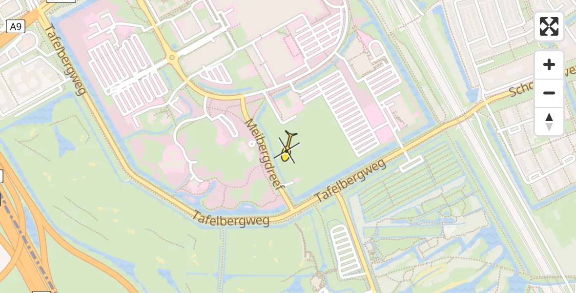 Vluchtroute Ambulancehelikopter van Academisch Medisch Centrum (AMC) naar Academisch Medisch Centrum (AMC)