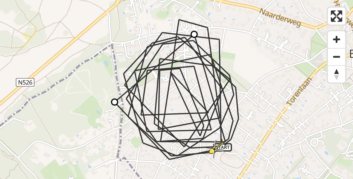 Routekaart van de vlucht: Politieheli naar Blaricum, Verloren Engh